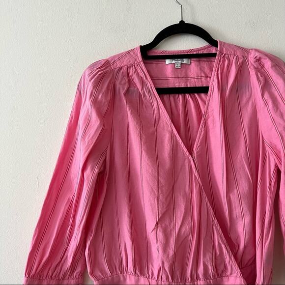 Madewell Pink Wrap Top in Cecilia Stripe - Picture 5 of 11